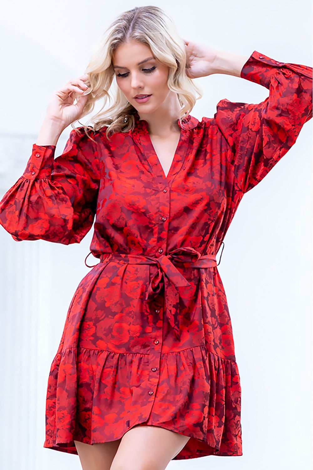 Red Flowers Dress – Bold Floral Elegance for Every Occasion