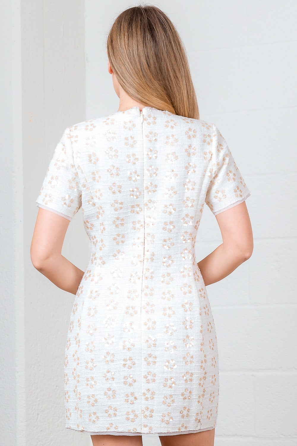 Buy Shine Cream Dress – Elegant Neutral Dress for Any Occasion