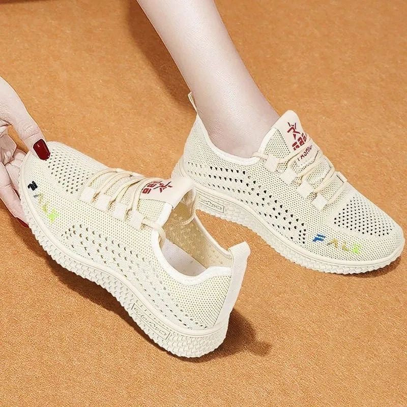 Flyknit Casual Sneaker Mesh Surface Platform Breathable Soft Sole Shoes