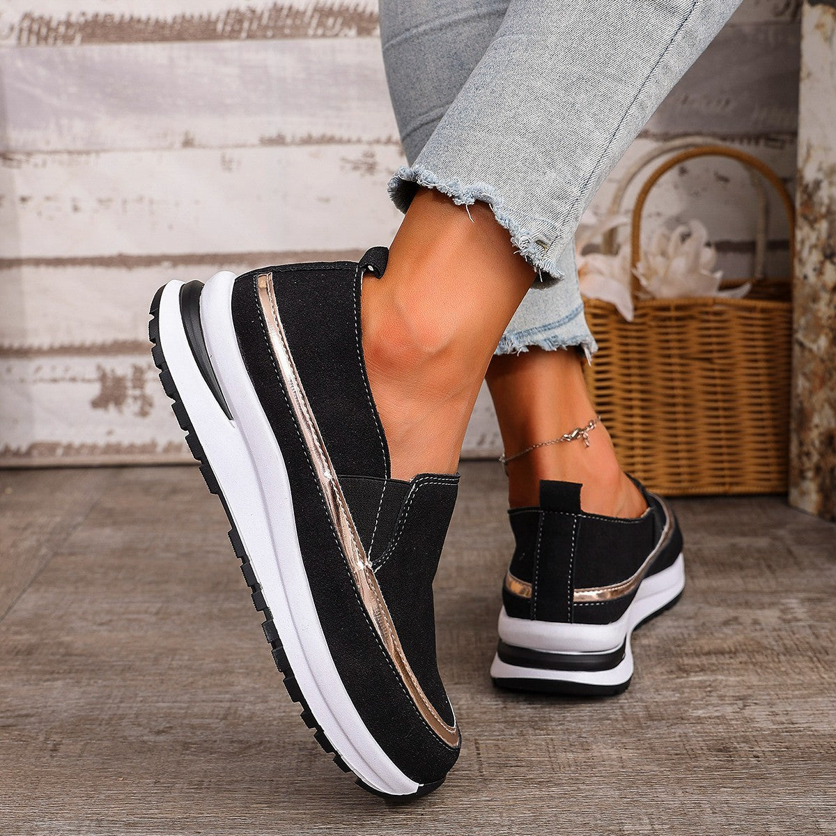 Autumn And Winter New Platform Soft Leather Soft Bottom Women's Shoes