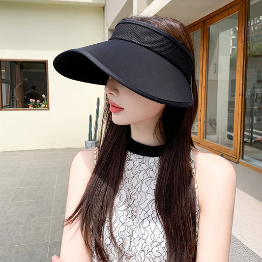 Summer UV Protection Outdoor Face Cover Sun-proof Big Brim Comfortable Breathable Effective Sun Protection Visor Cap
