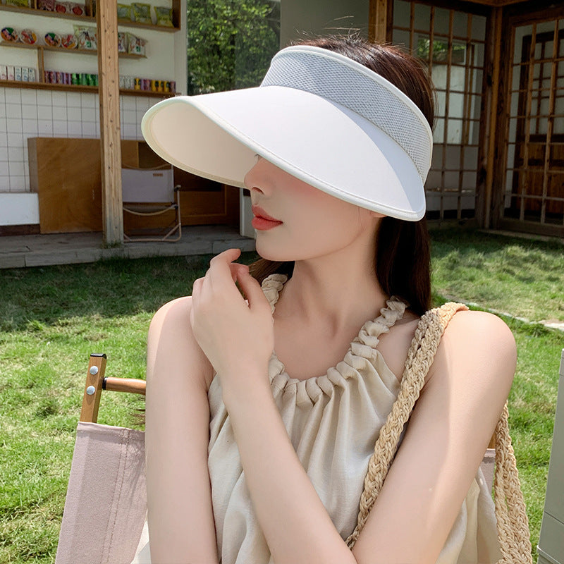 Summer UV Protection Outdoor Face Cover Sun-proof Big Brim Comfortable Breathable Effective Sun Protection Visor Cap