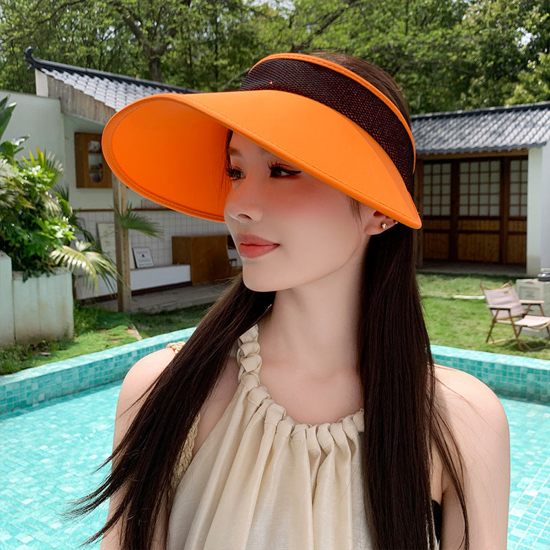 Summer UV Protection Outdoor Face Cover Sun-proof Big Brim Comfortable Breathable Effective Sun Protection Visor Cap