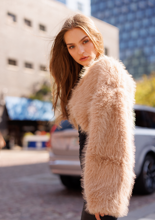 Chloe Coat Fur Taupe