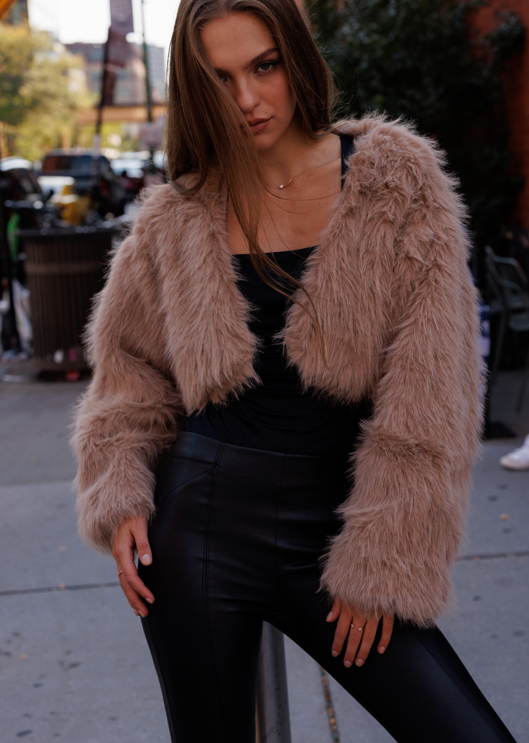 Chloe Coat Fur Taupe