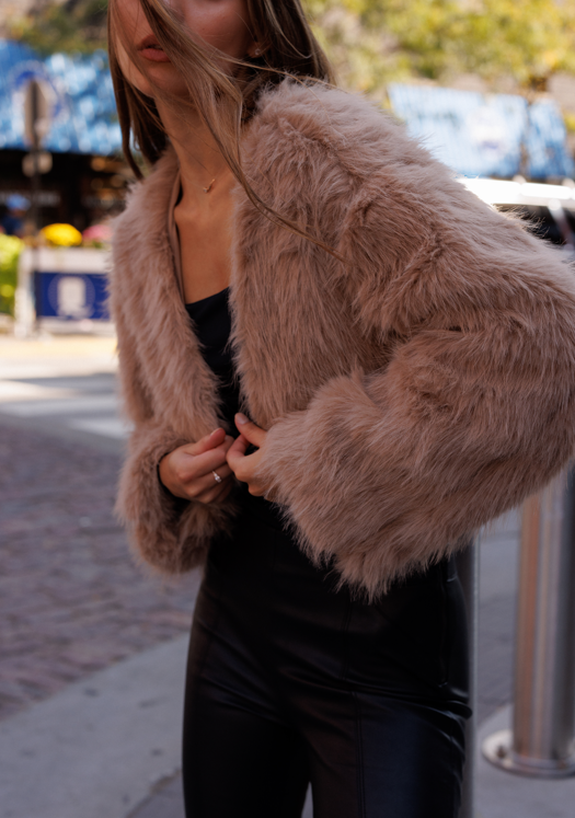 Chloe Coat Fur Taupe