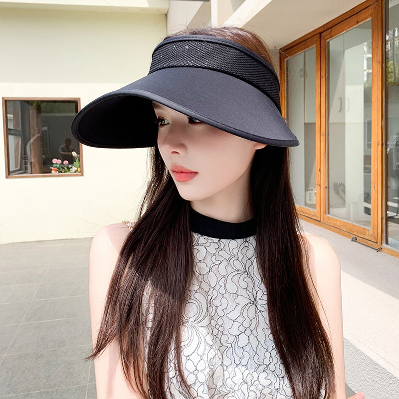 Summer UV Protection Outdoor Face Cover Sun-proof Big Brim Comfortable Breathable Effective Sun Protection Visor Cap