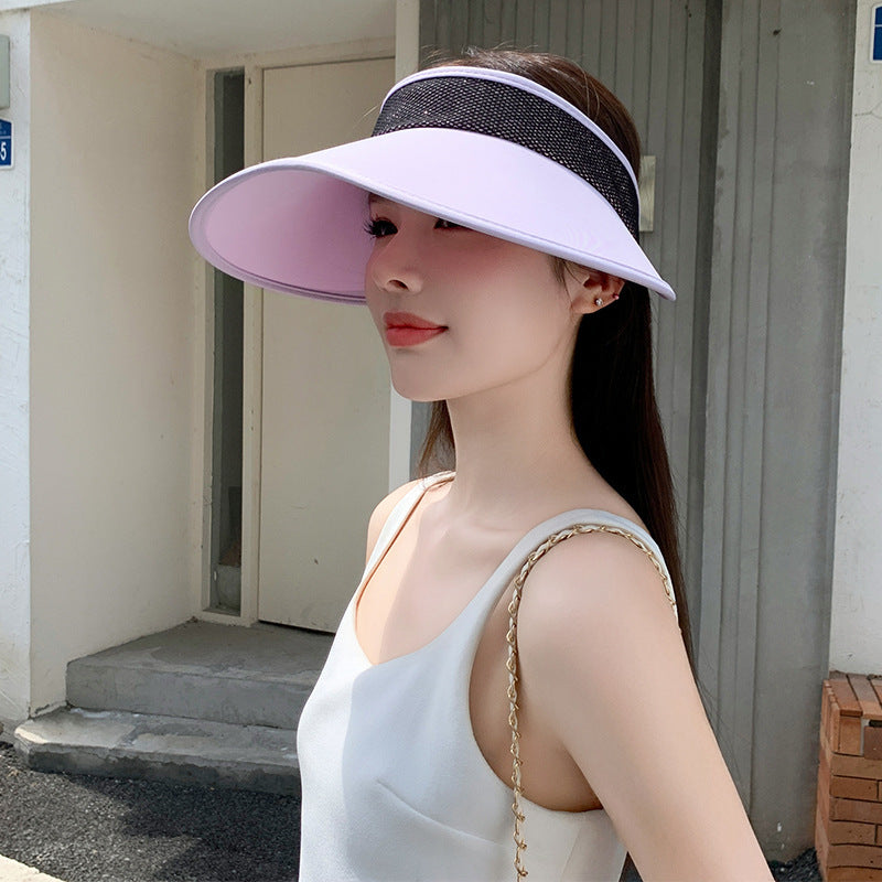Summer UV Protection Outdoor Face Cover Sun-proof Big Brim Comfortable Breathable Effective Sun Protection Visor Cap