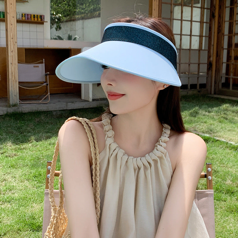 Summer UV Protection Outdoor Face Cover Sun-proof Big Brim Comfortable Breathable Effective Sun Protection Visor Cap