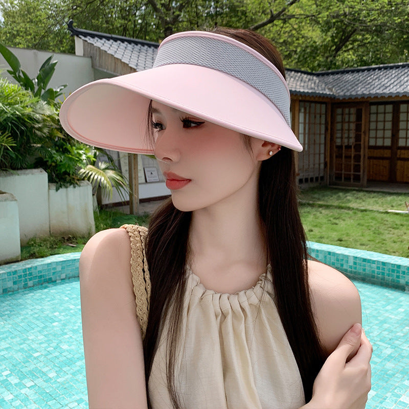 Summer UV Protection Outdoor Face Cover Sun-proof Big Brim Comfortable Breathable Effective Sun Protection Visor Cap