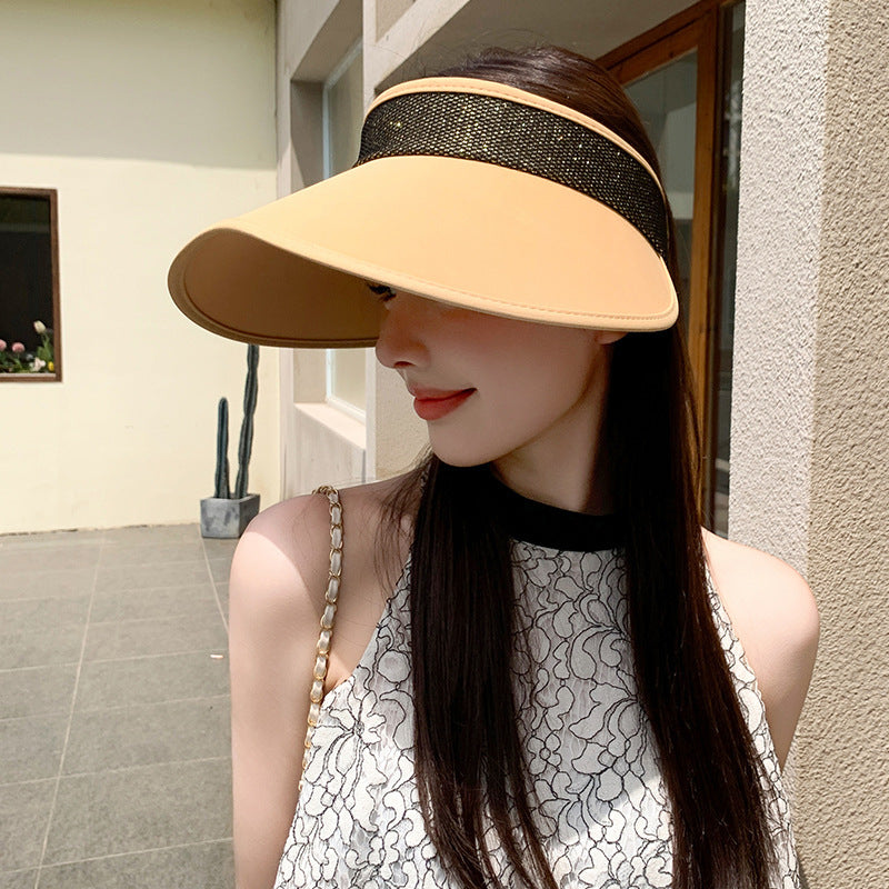 Summer UV Protection Outdoor Face Cover Sun-proof Big Brim Comfortable Breathable Effective Sun Protection Visor Cap