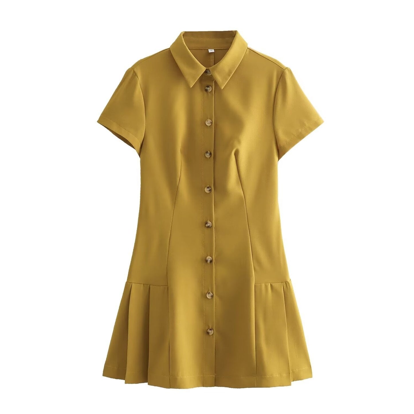 European And American Casual Shirt Style Mini Dress