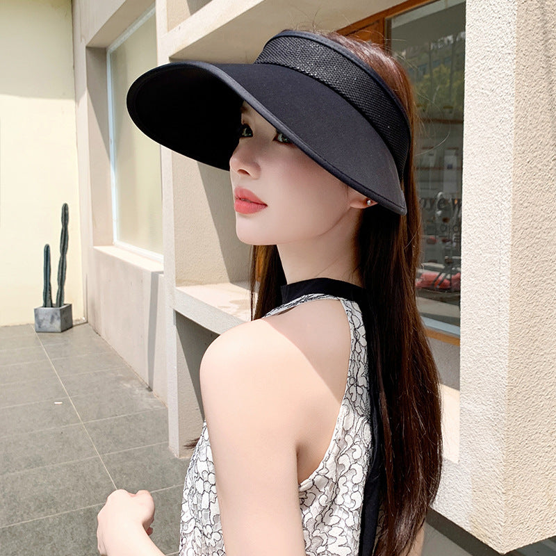 Summer UV Protection Outdoor Face Cover Sun-proof Big Brim Comfortable Breathable Effective Sun Protection Visor Cap